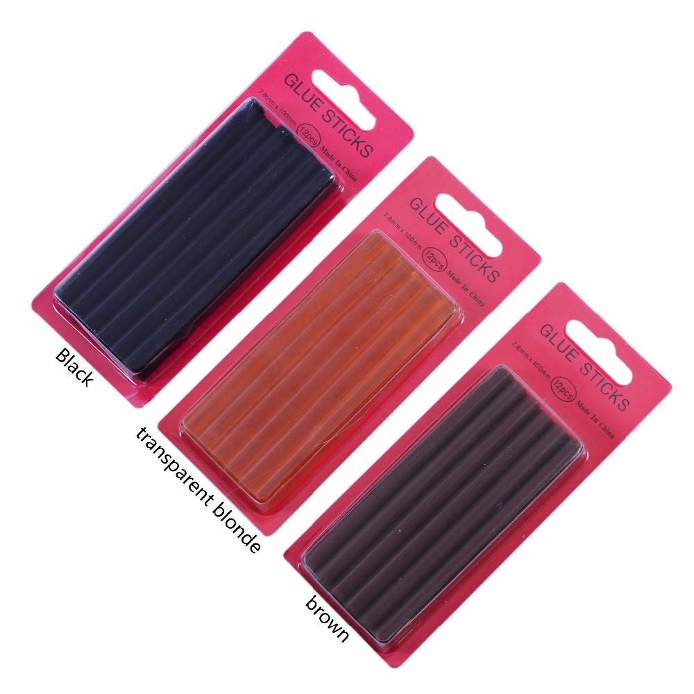 Glue Gun Hair - 12 unids/lote 0,7*10 cm barras de