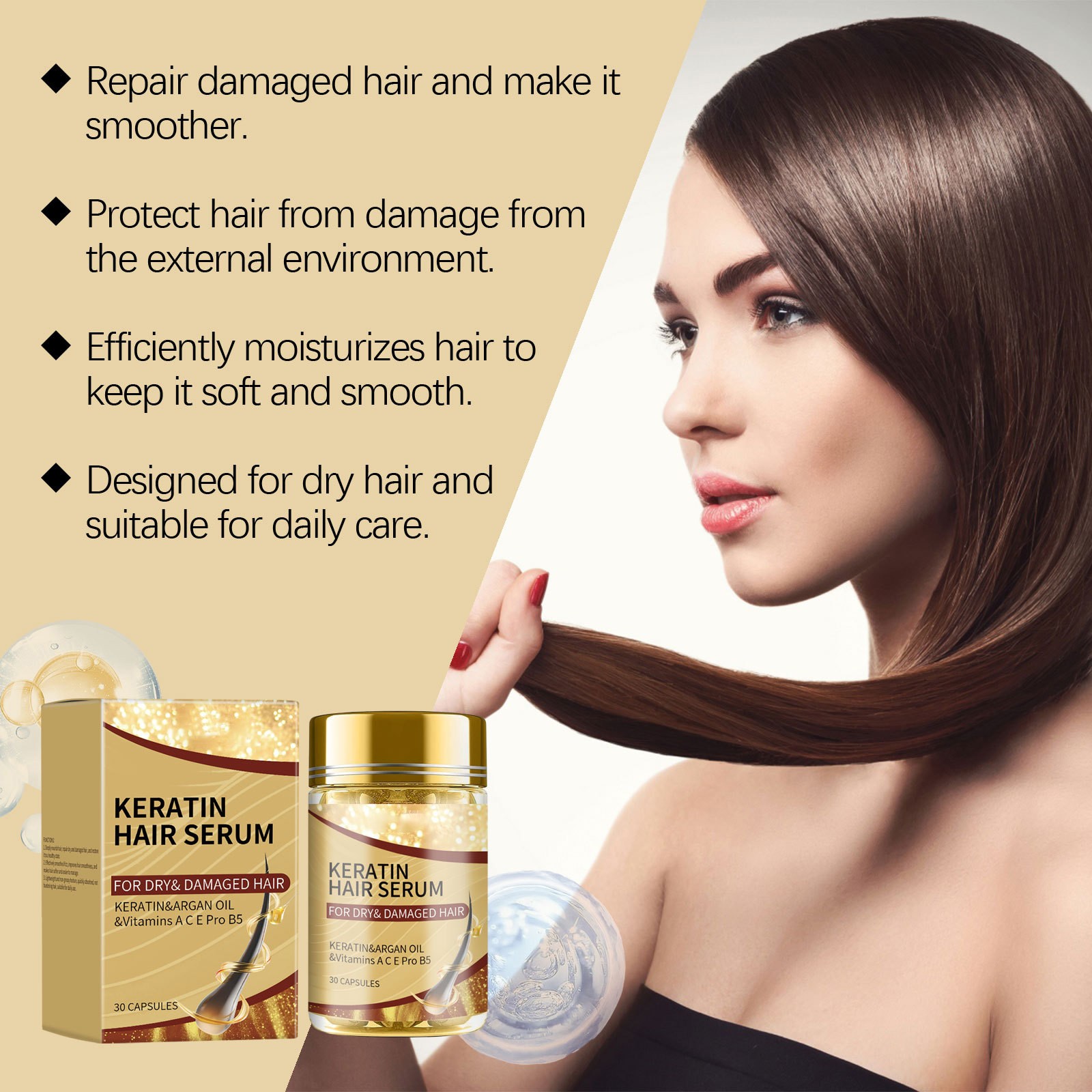 Hair Care Capsule - Cápsulas de aceite de argán para