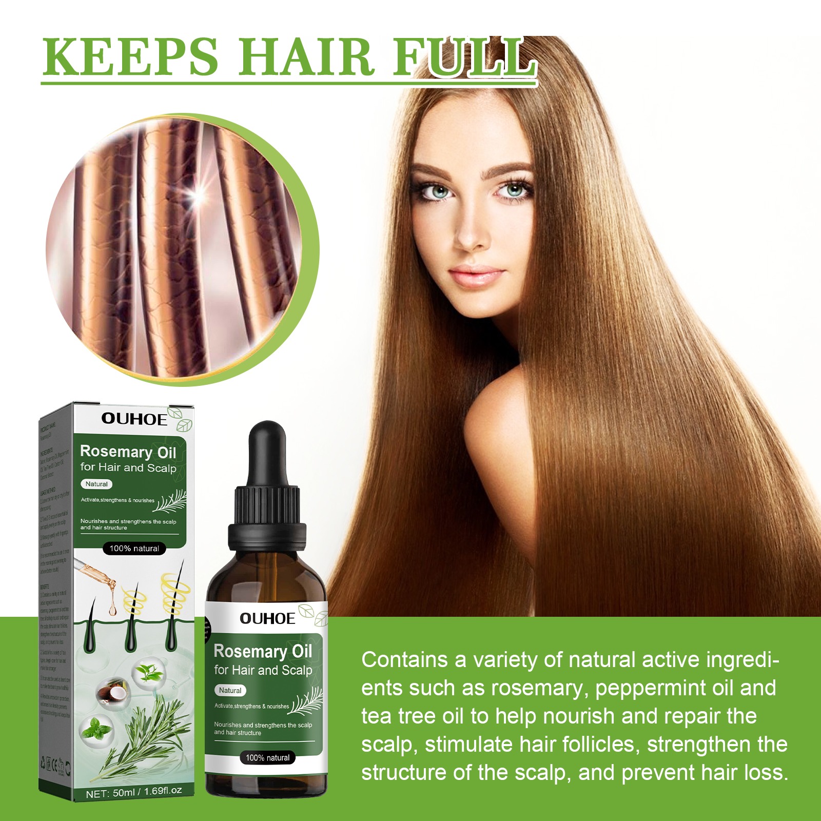 Aceite de romero para el creci - Hair Care Ouai reseña y precio
