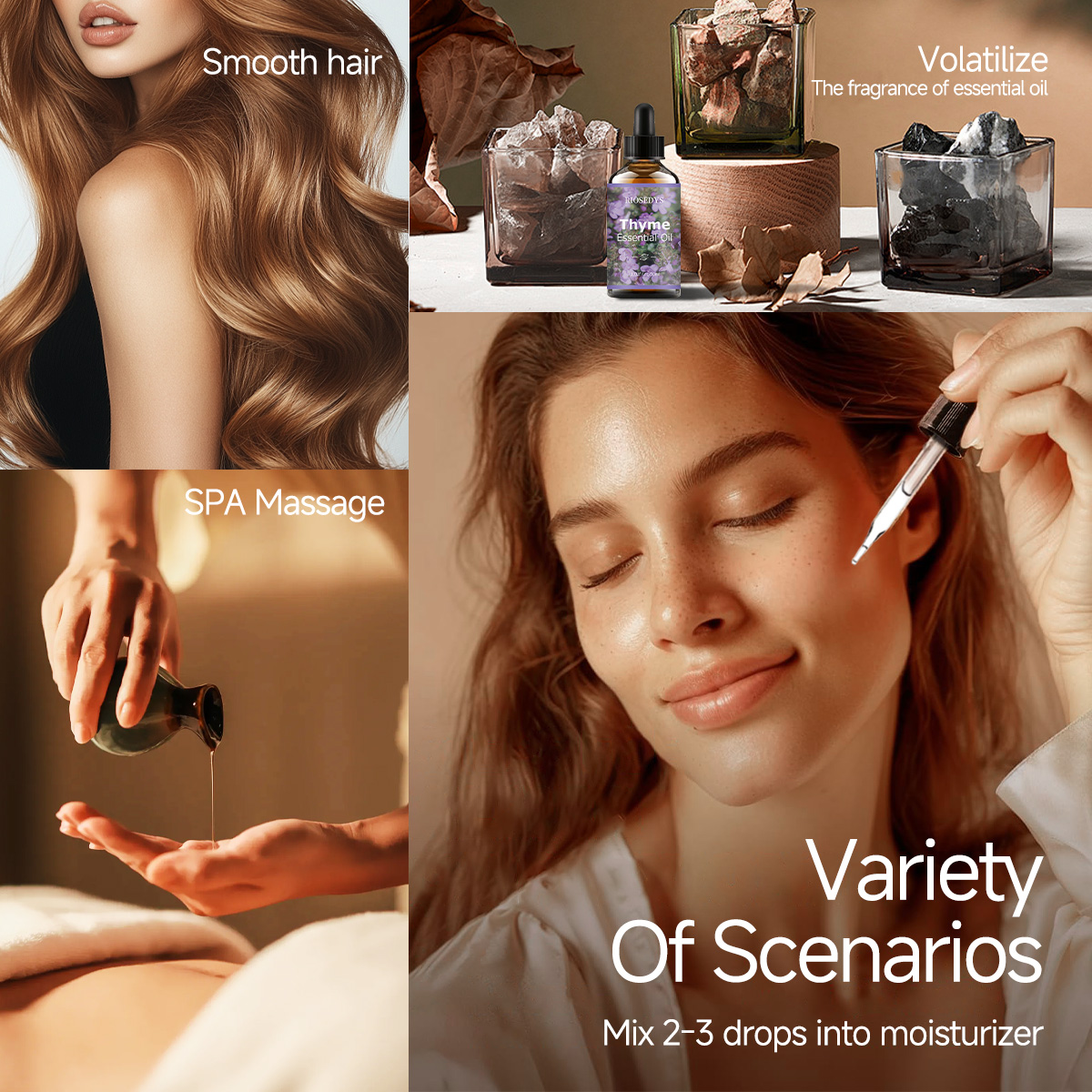 Aceite esencial de tomillo, co - Hair Care Fragrance Essential Oil reseña y precio